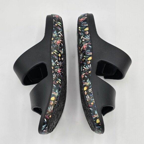 Alegria Recover Me Fruit Punch Slip On Slide Sandals Sz 37/US 7 Black Floral - Picture 5 of 12